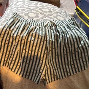 Aerie Green and White Striped Women's Shorts